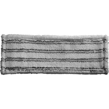 The ABRASIVE MOP COVER 500MM from Haug Bürsten KG is a rectangular, white microfiber mop (75% polyester/25% polyamide, W/BL) with gray stripes and a fluffy texture for thorough cleaning, depicted on a plain white background.