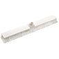 The LARGE AREA WIPER, PBT TRANSP. ø 0.50MM MEDIUM 600x72x45mm from Haug Bürsten KG features stiff PBT bristles and a central socket, ideal for effective surface cleaning on floors or other areas.