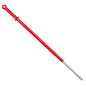 The Haug Bürsten KG TELESCOPIC HANDLE is a red, anodized aluminum handle, 1800mm long with a 32mm outer diameter, extendable, with an upper hanging hole and several holes for attaching broom heads.