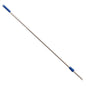 The Haug Bürsten KG ALUSTIEL is a 1400 mm long, lightweight aluminum telescopic rod (Ø22 mm, wall thickness 1 mm) with a blue plastic handle and a connector, ideal for cleaning tools.