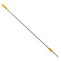 The ALUSTIEL from Haug Bürsten KG is a 1400mm long, silver aluminum handle (Ø22mm, wall thickness 1mm) with a yellow plastic handle at one end and a yellow plug at the other end, isolated on white.