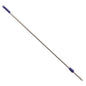 The Haug Bürsten KG ALUSTIEL is a 1400 mm long mop handle made of aluminum (Ø22 mm, 1 mm wall thickness) with a blue plastic handle and connector on a white background.