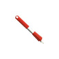 A small KURZ-ALUSTIEL (300MM) brush from Haug Bürsten KG with a red handle, white middle, red bristles on one end and a hanging hole on the other. The background is plain white.