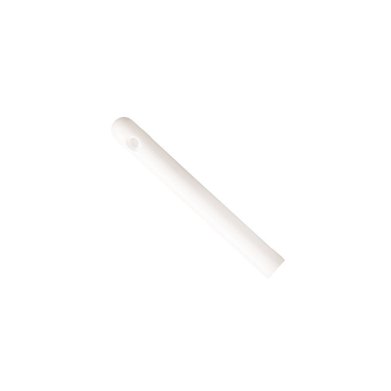 The HANDLE,PP,M.THREAD,LENGTH 220MM FOR ART.8908,8909,8910,8911 from Haug Bürsten KG is a simple white cylindrical tube with M-thread and a small hole near one end, measuring 220 mm and isolated on a white background.
