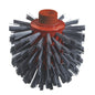 The METAL DETECT WOLFBÜRSTE from Haug Bürsten KG is a cylindrical, gray PBT brush (135xØ120mm) with hard, Ø0.60mm thick bristles and a threaded attachment for fastening - ideal for use in the food industry.