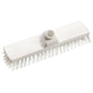 The WIPER, PBT TRANSPARENT ø 0.50MM HARD 300X70X30MM from Haug Bürsten KG with stiff bristles and a central thread for handle attachment is seen on a plain white background.