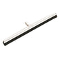 The Haug Bürsten KG JOINT-WATER SQUEEGEE (black cellular rubber, 2-lipped, 620x53x25) features a black rubber blade and a central handle attachment, ideal for effective water removal, depicted on a plain white background.