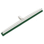The JOINT WATER SQUEEGEE 2-lipped food-safe from Haug Bürsten KG is a white floor squeegee with a green, food-safe rubber blade and an angled handle mount with dimensions of 620x53x25mm, depicted on a plain white background.