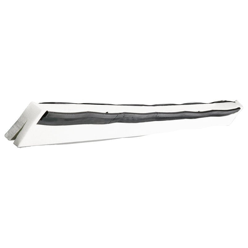 A long, uneven gray and white stripe - Haug Bürsten KG REPLACEMENT RUBBER LIP, 2-LIPPED FOOD GRADE, 620X20X22 - is depicted isolated on a white background.