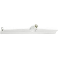 The WATER SQUEEGEE WITH EXCHANGEABLE PROFILE WHITE SINGLE-LIP 420x35x25MM from Haug Bürsten KG, with a central angle connection and hook-shaped end, is perfect for cleaning smooth surfaces. Pictured on a white background.