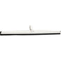The Haug Bürsten KG JOINT WATER SCRAPER, BLACK REPLACEABLE PROFILE 700x53x25mm is depicted with a flat black rubber blade and a threaded connection for attaching the handle on a plain white background.