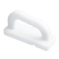 The Haug Bürsten KG PLANER, POLYAMIDE, 160x60mm features a white polyamide handle with a rectangular base and rounded top, as well as two stainless steel blades for improved durability and performance.