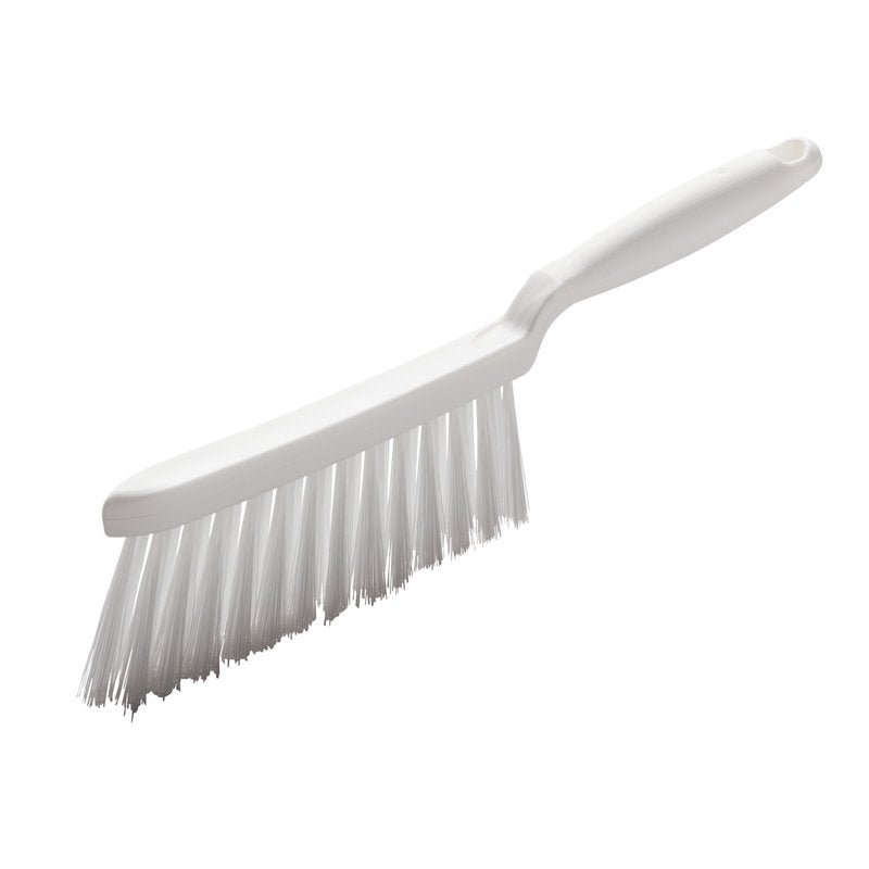 The HAND BROOM, PBT TRANSP. SLIT ø 0.25MM SOFT (280x15x50 mm) from Haug Bürsten KG is characterized by soft, straight bristles and a long handle, depicted on a plain white background.