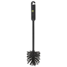 The Haug Bürsten KG ESD pipe brush, Nylon 6.0, black (Ø0.50mm medium), 320xØ70x30mm, has a round bristle head and a long handle with a hook - perfect for medium cleaning tasks.