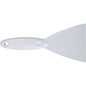 A SPACHTEL,PP, 250x110X18MM from Haug Bürsten KG is shown against a plain background, with its quality highlighted by a close-up of the handle and part of the blade with a hole in the handle.