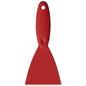The SPACHTEL,PP, 250x110X18MM from Haug Bürsten KG is a red spatula with a wide flat blade and rounded handle with a hanging hole, depicted on a white background.