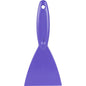 A purple SPACHTEL,PP, 250x110X18MM from Haug Bürsten KG features a wide flat blade and a handle with a hanging hole - a high-quality tool for precise application.