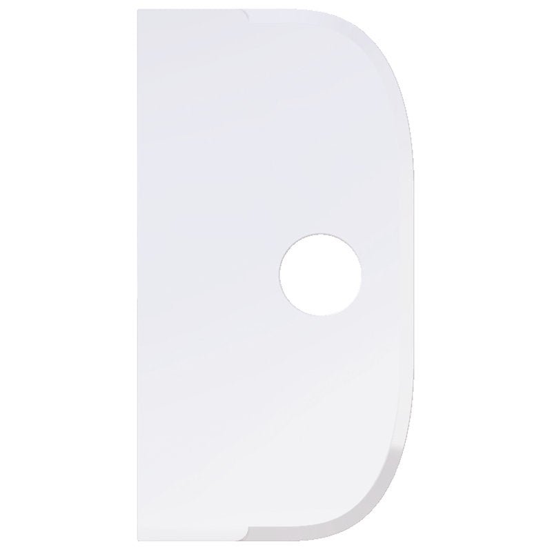 The SCHABER LARGE, PP, FLEXIBLE, 230x118mm from Haug Bürsten KG is a white, rectangular polypropylene scraper with rounded edges, a curved right side, and a central circular hole. The background is solid white.