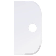 The SCHABER LARGE, PP, FLEXIBLE, 230x118mm from Haug Bürsten KG is a white, rectangular polypropylene scraper with rounded edges, a curved right side, and a central circular hole. The background is solid white.