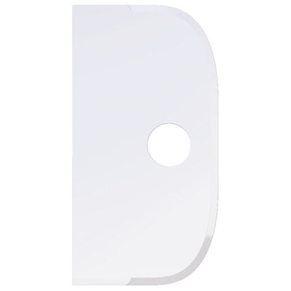 The SCHABER LARGE, PP, FLEXIBLE, 230x118mm from Haug Bürsten KG is a white, rectangular polypropylene scraper with rounded edges, a curved right side, and a central circular hole. The background is solid white.