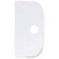 The SCHABER LARGE, PP, FLEXIBLE, 230x118mm from Haug Bürsten KG is a white, rectangular polypropylene scraper with rounded edges, a curved right side, and a central circular hole. The background is solid white.