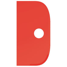 A red, vertically oriented, rounded, rectangular SCHABER LARGE from Haug Bürsten KG (PP, flexible, 230x118mm) is provided with a central circular recess and stands against a white background.