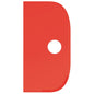 A red, vertically oriented, rounded, rectangular SCHABER LARGE from Haug Bürsten KG (PP, flexible, 230x118mm) is provided with a central circular recess and stands against a white background.