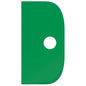A green, flexible SCHABER LARGE (230x118mm, PP) from Haug Bürsten KG has a straight left edge, a rounded right side, and a central circular white hole on a white background.