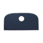 A rectangular, dark blue sink cover with rounded top corners and a central, round cutout fits perfectly with the METDEC PREM. SCRAPER LARGE, PP, FLEXIBLE, BLUE, 230X118MM from Haug Bürsten KG for efficient cleaning.