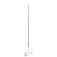 The Haug Bürsten KG FLOOR SCRAPER WITH ALUMINUM HANDLE features a 250x35x1382mm stainless steel blade and a white aluminum handle, ideal for efficiently removing dirt from surfaces.