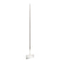 The Haug Bürsten KG FLOOR SCRAPER WITH ALUMINUM HANDLE features a 250x35x1382mm stainless steel blade and a white aluminum handle, ideal for efficiently removing dirt from surfaces.