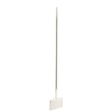The Haug Bürsten KG FLOOR SCRAPER WITH ALUMINUM HANDLE PA-SCRAPER (250x35x1418MM) is a long-handled cleaning tool with a white aluminum handle and a flat, rectangular blade, ideal for cleaning floors and depicted upright against a plain white background.