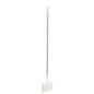 The Haug Bürsten KG FLOOR SCRAPER WITH ALUMINUM HANDLE PA-SCRAPER (250x35x1418MM) is a long-handled cleaning tool with a white aluminum handle and a flat, rectangular blade, ideal for cleaning floors and depicted upright against a plain white background.