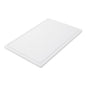 The Haug Bürsten KG CUTTING BOARD LARGE, PE, NON-SLIP, 600X400X20MM is a large, rectangular, white cutting board with a non-slip surface and raised edge, depicted at an angle against a white background - ideal for daily use in the kitchen.