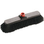 The Haug Bürsten KG IN-UP BROOM has a black polyester broom head (290x45x57mm) with soft bristles (ø0.18/0.20mm) and a red thread for easy attachment of the handle, ideal for effective cleaning.
