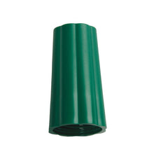 The Haug Bürsten KG NUT OUTER-ø 25MM GREEN(BENETTON) 74Xø42MM is a practical green connector with a ribbed exterior and open threaded end, depicted upright on a white background.