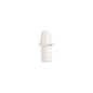 The CONE FOR OUTSIDE ø 21MM + 22MM from Haug Bürsten KG is a white plastic barbed hose connector with a hexagon and ribbed body, designed for 21mm cone connections, depicted on a plain white background.
