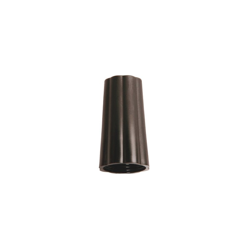 A black cylindrical wire connector from Haug Bürsten KG, depicted on a white background, is equipped with the OUTER NUT Ø 21+22MM for secure fastening.