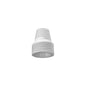 The side view shows the white plastic adapter with thread F.ROHRBÜRSTEN, F.ALL HANDLES M.HAUG PLUG SYSTEM of Haug Bürsten KG in a conical shape for the Haug plug system against a plain white background.
