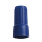 Blue plastic wire connector with a ribbed top and smooth bottom for twisting electrical wires, compatible with the NUT FOR ADAPTER E1100019 from Haug Bürsten KG for secure connections.