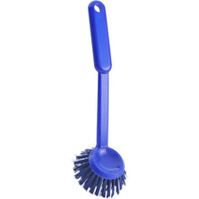 The ROUND DISH BRUSH from Haug Bürsten KG has 0.35mm hard bristles, a round head (255xø70x23mm) and a handle with a hanging hole - ideal for kitchen cleaning.