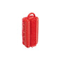 The NAIL BRUSH DOUBLE, ø 0.35MM MEDIUM/HARD from Haug Bürsten KG is a red rectangular nail brush with medium-hard bristles and a rounded handle, ideal for cleaning nails and cuticles. Shown against a white background.