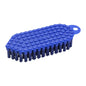 The blue FLEXO-BRUSH (ø 0.35MM MEDIUM, 190x70x25 mm) from Haug Bürsten KG has a textured handle with a hanging hole and stiff bristles, depicted on a white background.