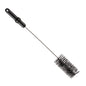 The Haug Bürsten KG PIPE BRUSH, ø 0.50mm medium 500xø 60mm, has cylindrical black bristles, a long twisted metal handle, and a black plastic handle, depicted against a white background.