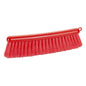 The FLOUR BROOM, RED from Haug Bürsten KG has soft, dense 0.25 mm PBT bristles and a curved handle with a hanging hole - ideal as a practical kitchen or house broom. Length: 290 mm.