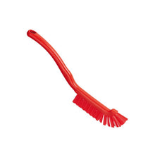 The FUGENBÜRSTE ø 0.50MM HARD from Haug Bürsten KG has sturdy bristles and a long, slightly curved handle with a hanging hole - ideal for joint cleaning. Pictured on a white background. Size: 220x15x19mm.