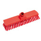 The BROOM, PBT, ø 0.50MM MEDIUM, 300X70X40MM from Haug Bürsten KG with firm PBT bristles and central handle holder is presented on a white background as a practical cleaning tool.