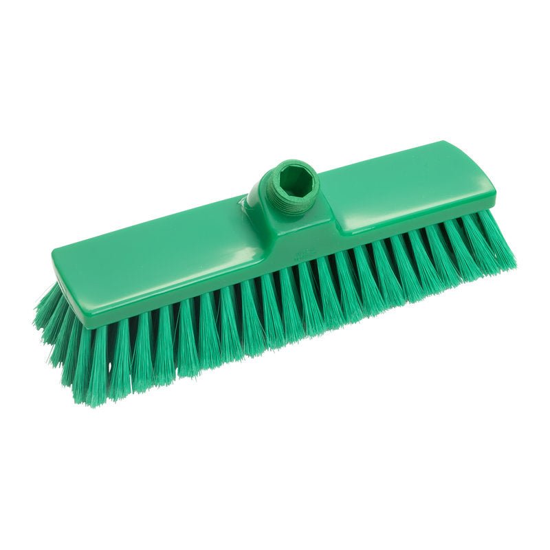 The BROOM, SLIT ø 0.25MM SOFT, 300X70X50MM from Haug Bürsten KG has soft, angled bristles and a threaded base for handle attachment, making it ideal for gentle cleaning of delicate surfaces.