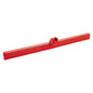 The Haug Bürsten KG WATER SQUEEGEE, FOOD GRADE, 1-LIP (620x35x25mm) features a red plastic blade with central plug, ideal for hygienic cleaning and perfect for wiping surfaces in the food industry.