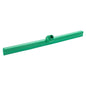 The Haug Bürsten KG WATER SQUEEGEE, 1-LIPPED, 620MM is a green plastic floor wiper with a central mount for handle attachment - ideal for efficient water removal.
